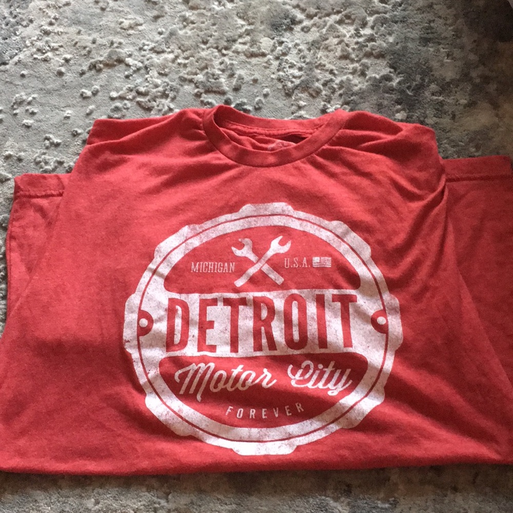 Red Detroit motor city shirt